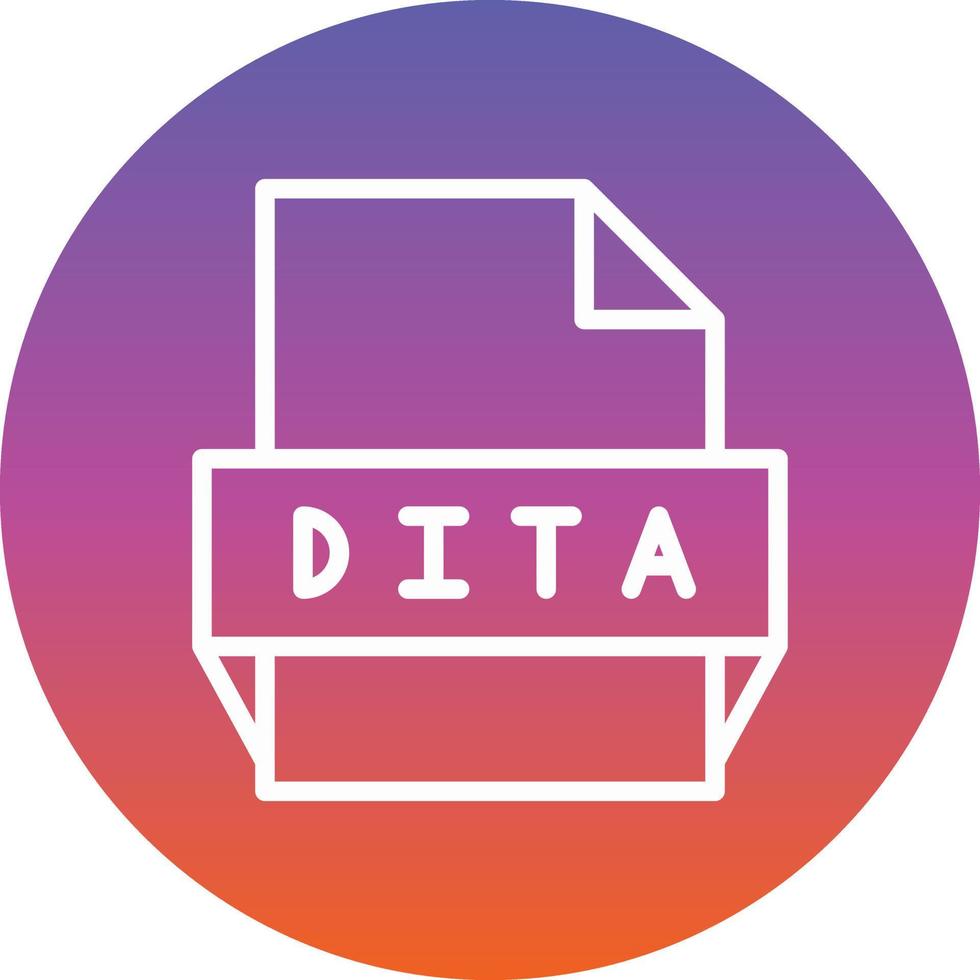 dita het dossier formaat icoon vector