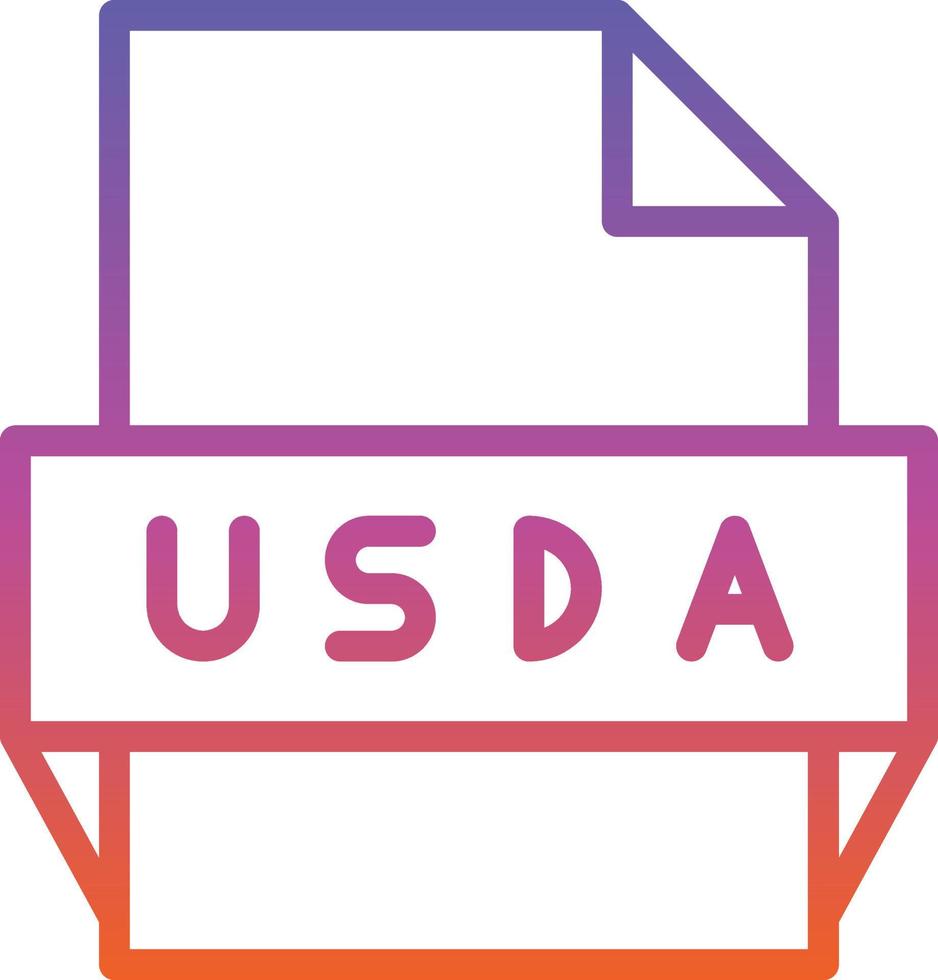 usda het dossier formaat icoon vector