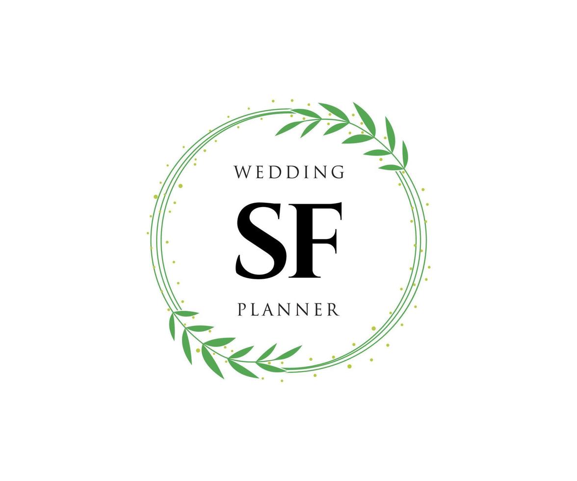 sf initialen brief bruiloft monogram logos verzameling, hand- getrokken modern minimalistisch en bloemen Sjablonen voor uitnodiging kaarten, opslaan de datum, elegant identiteit voor restaurant, boetiek, cafe in vector