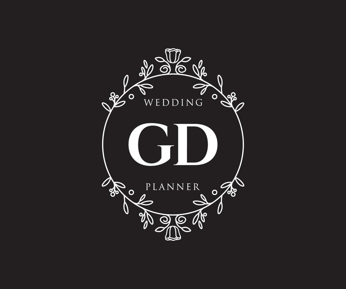 gd initialen brief bruiloft monogram logos verzameling, hand- getrokken modern minimalistisch en bloemen Sjablonen voor uitnodiging kaarten, opslaan de datum, elegant identiteit voor restaurant, boetiek, cafe in vector