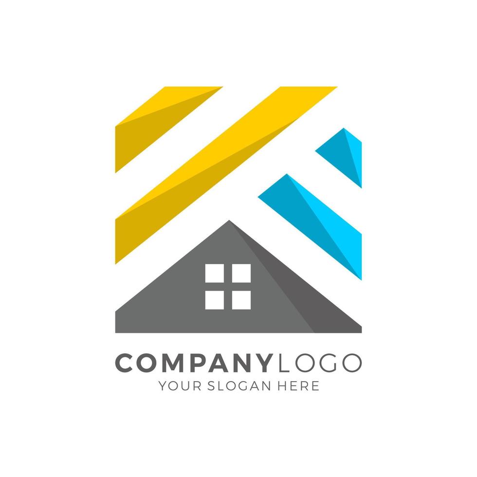 behuizing logo of echt landgoed logo dat is heel geschikt voor ontwikkeling projecten en de uitverkoop van gebouw materialen of architectuur vector