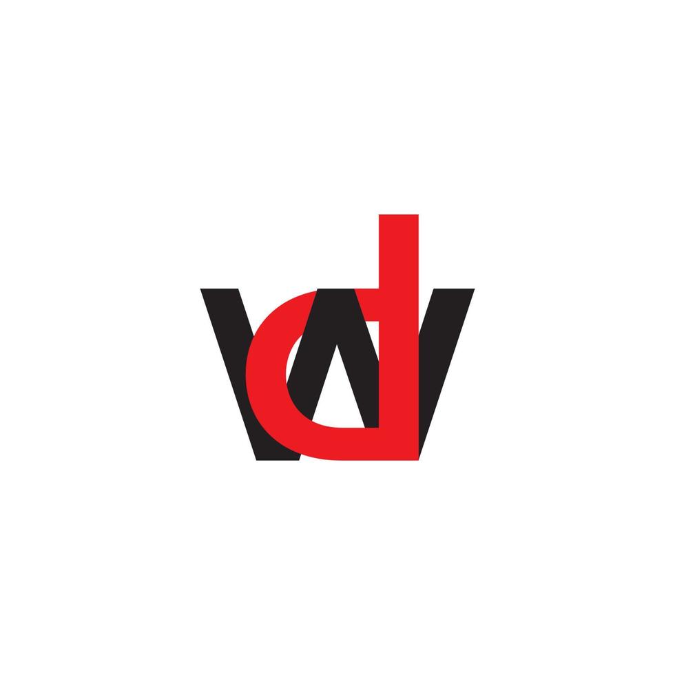 letter dw gekoppeld kleurrijke logo vector