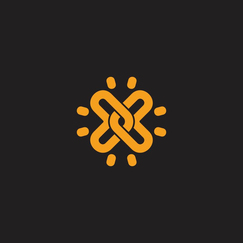 brief X schattig pijl ontwerp logo vector