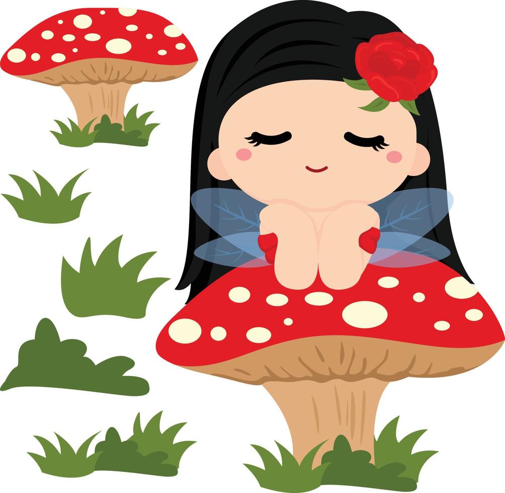 schattig tuin feeën fantasie illustratie vector clip art