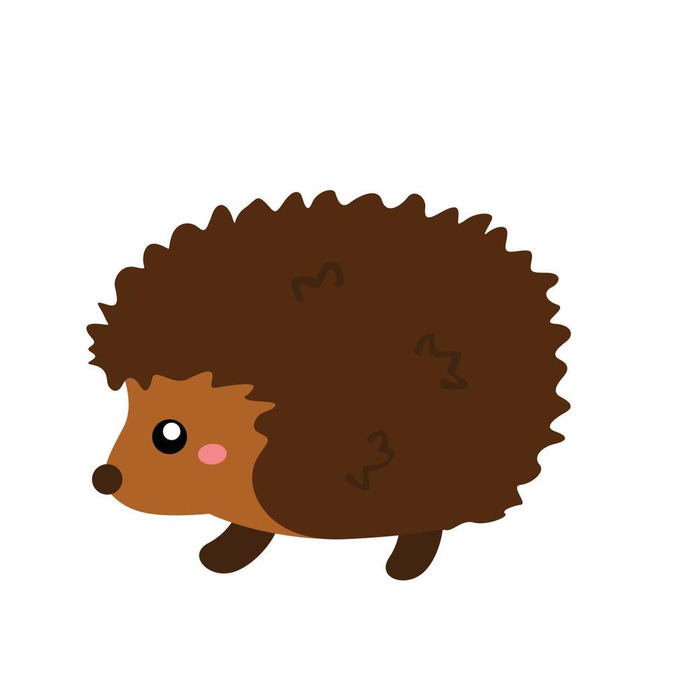 schattig bruin stekelvarken illustratie tekenfilm clip art vector