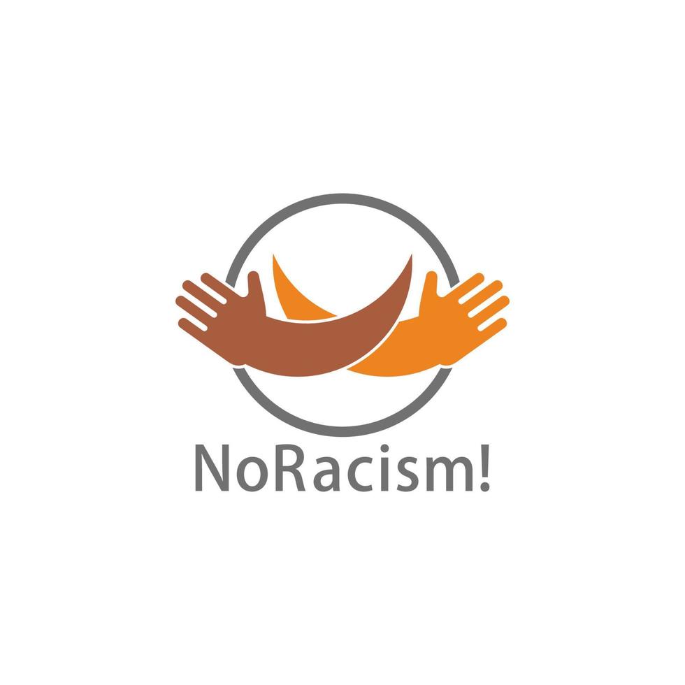 knuffel hand- zorg Nee racisme ontwerp symbool icoon vector