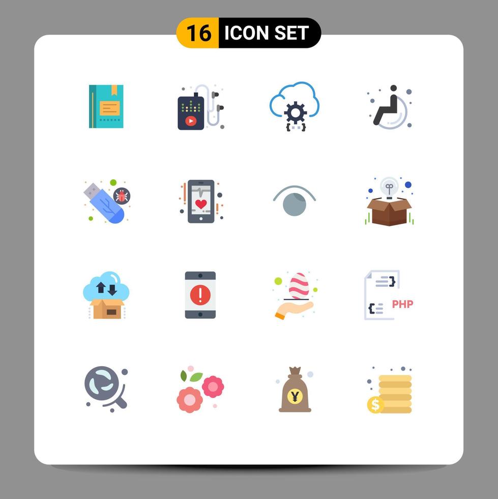 voorraad vector icoon pak van 16 lijn tekens en symbolen voor wiel stoel medisch hobby werkwijze ontwikkelen bewerkbare pak van creatief vector ontwerp elementen