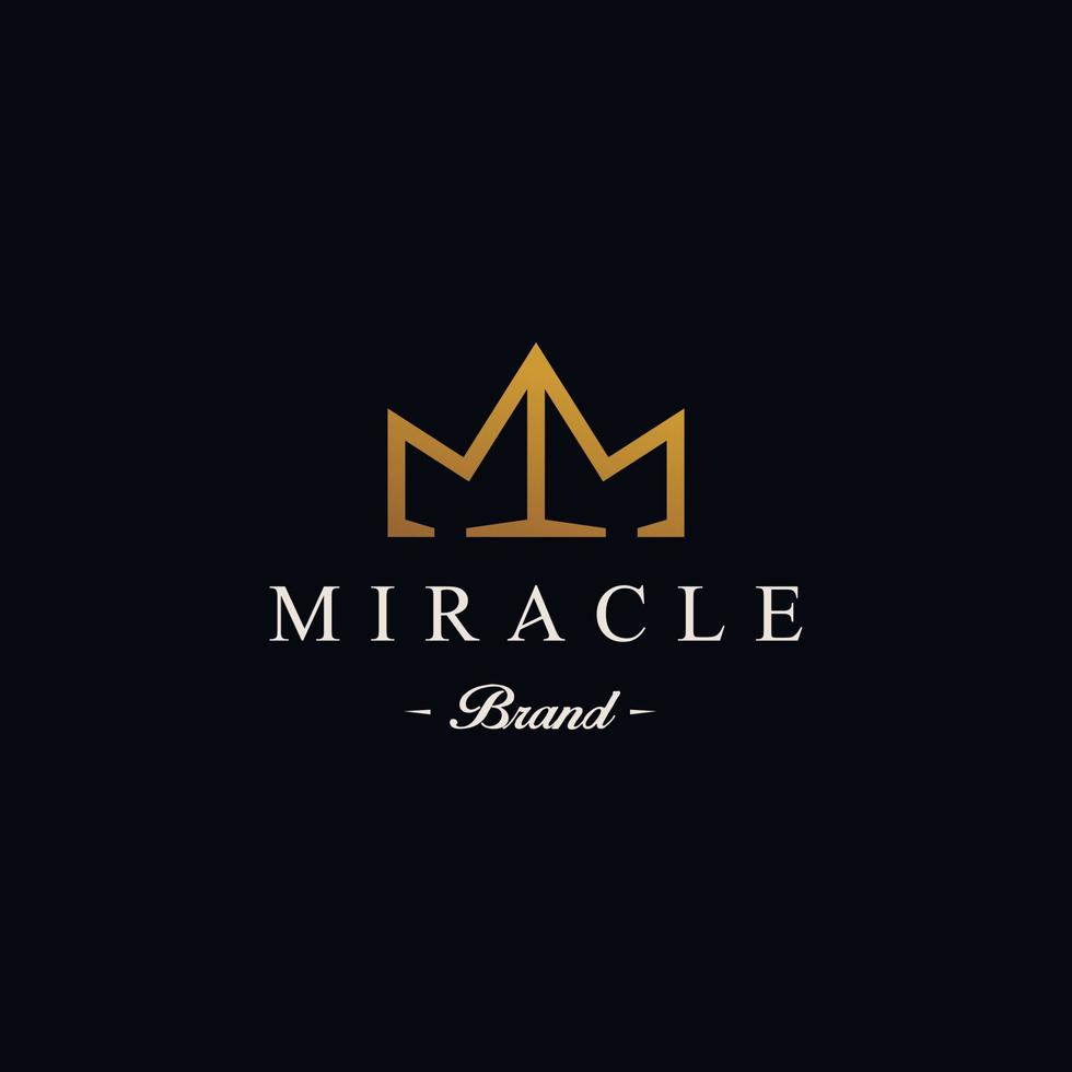 m logotype icoon mm logo met kroon element symbool in modieus minimaal elegant en luxe stijl vector