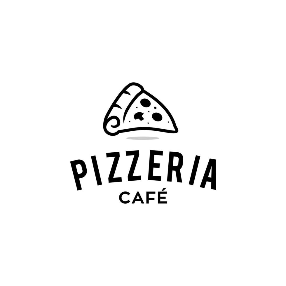 pizza cafe logo, pizza icoon, embleem voor snel voedsel restaurant. gemakkelijk vlak stijl pizza logo Aan wit achtergrond, wit geïsoleerd achtergrond vector