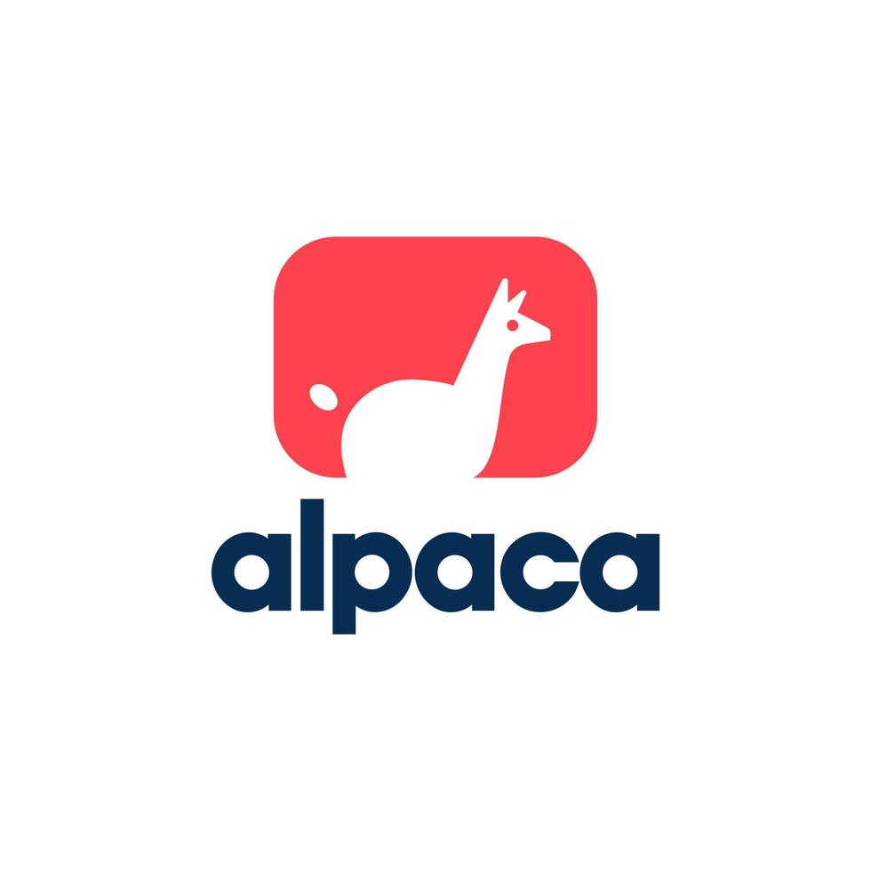 alpaca logo silhouet vector. schattig lama of alpaca dier logo ontwerp icoon vector illustratie