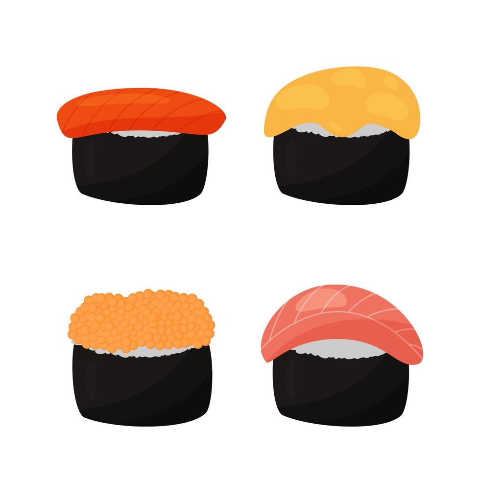 set van sushi vector