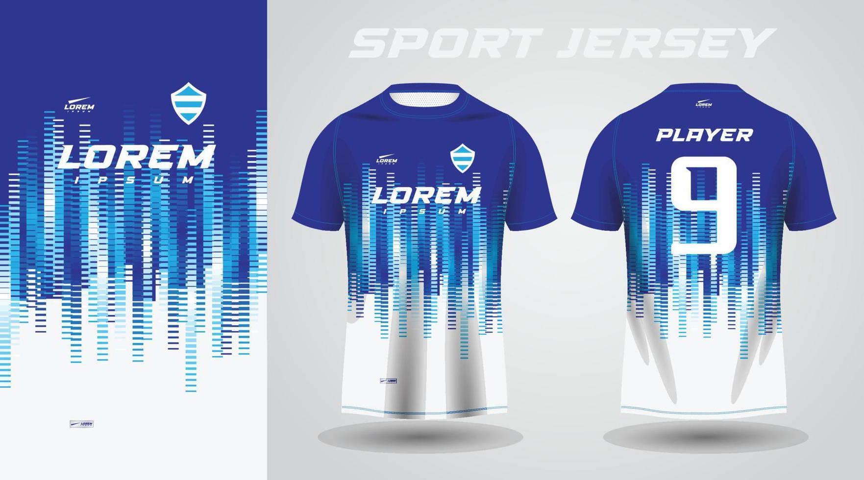 blauw shirt sport jersey ontwerp vector