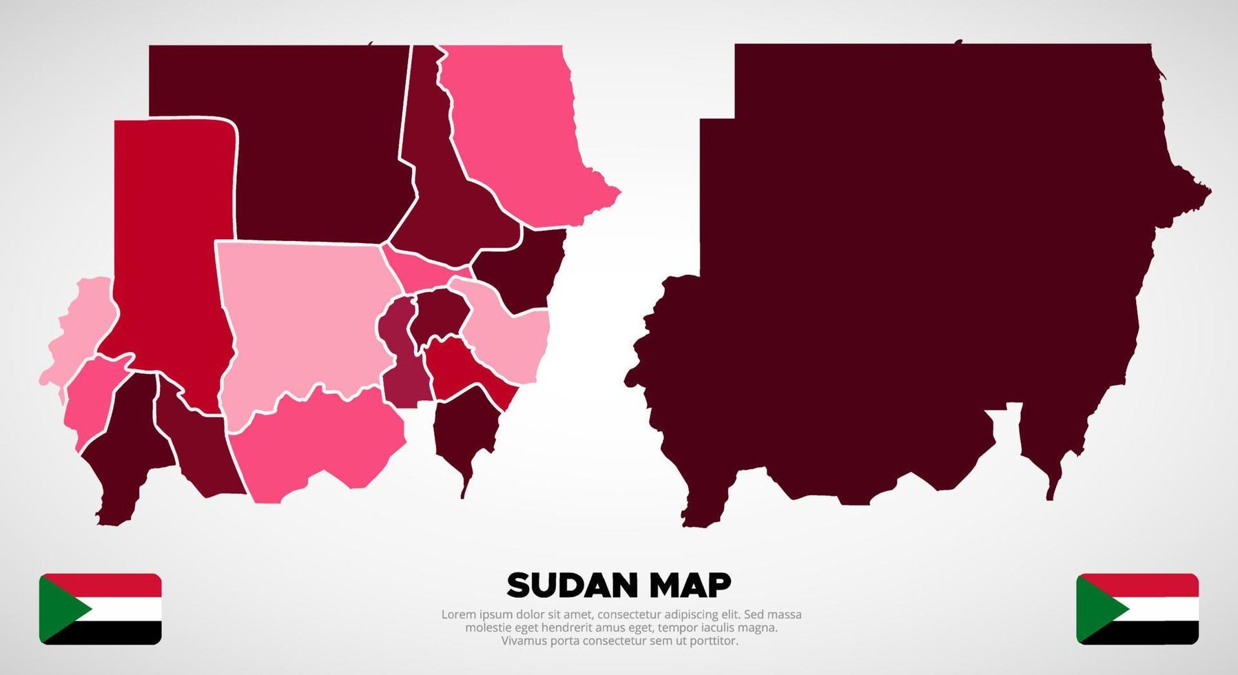 verzameling van silhouet Soedan kaarten ontwerp vector. silhouet Soedan kaarten vector