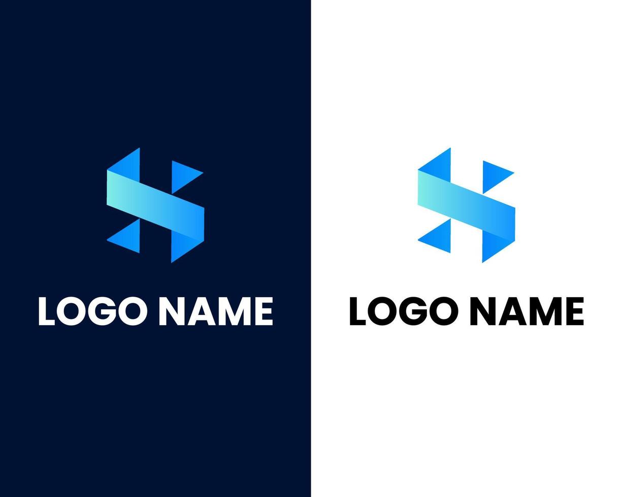 brief s en h Mark modern bedrijf logo ontwerp sjabloon vector