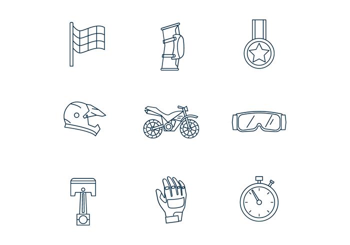 Motorcross Pictogrammen vector