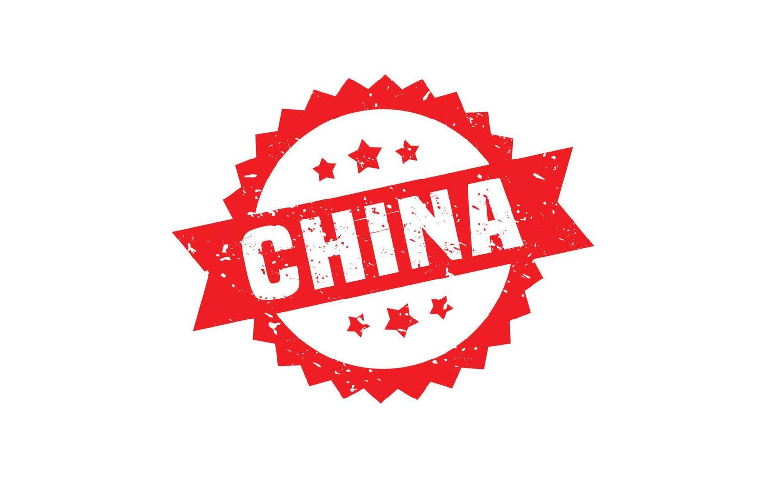 China postzegel rubber met grunge stijl Aan wit achtergrond vector