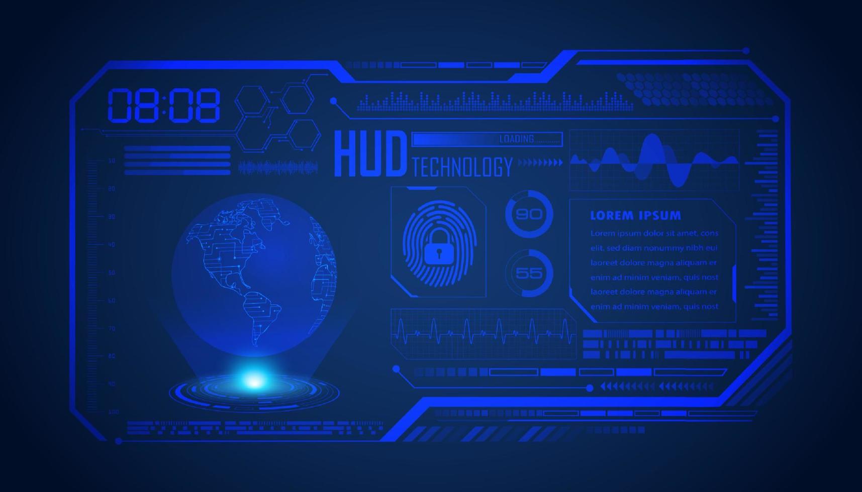 modern hud technologie scherm achtergrond vector