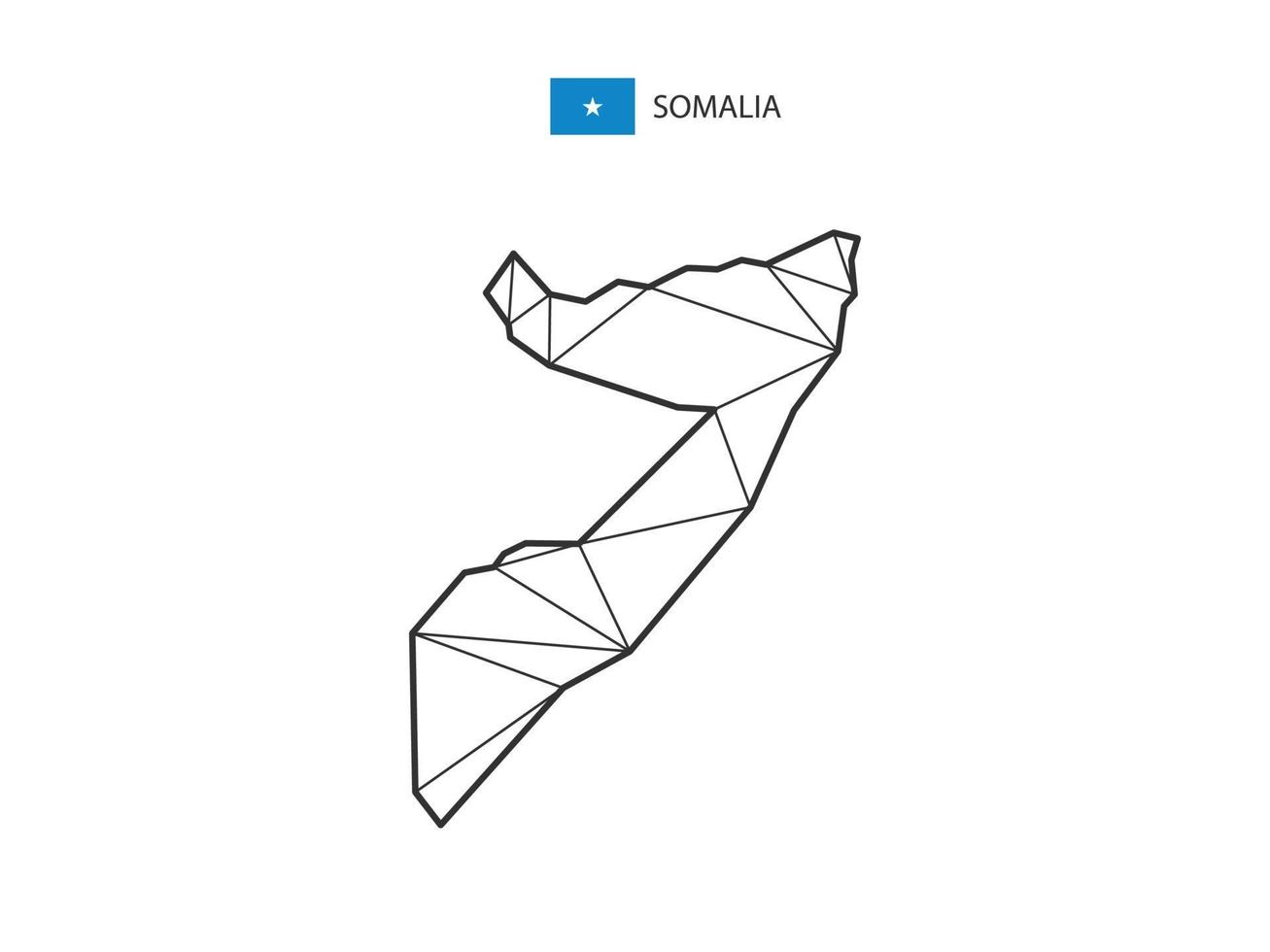 mozaïek- driehoeken kaart stijl van Somalië geïsoleerd Aan een wit achtergrond. abstract ontwerp voor vector. vector