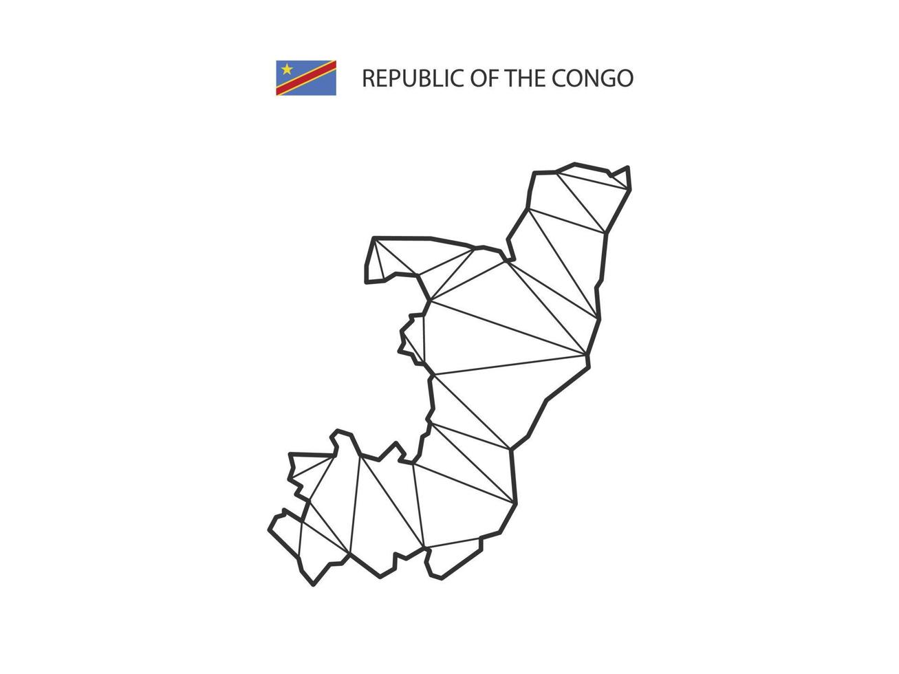 mozaïek- driehoeken kaart stijl van republiek van de Congo geïsoleerd Aan een wit achtergrond. abstract ontwerp voor vector. vector