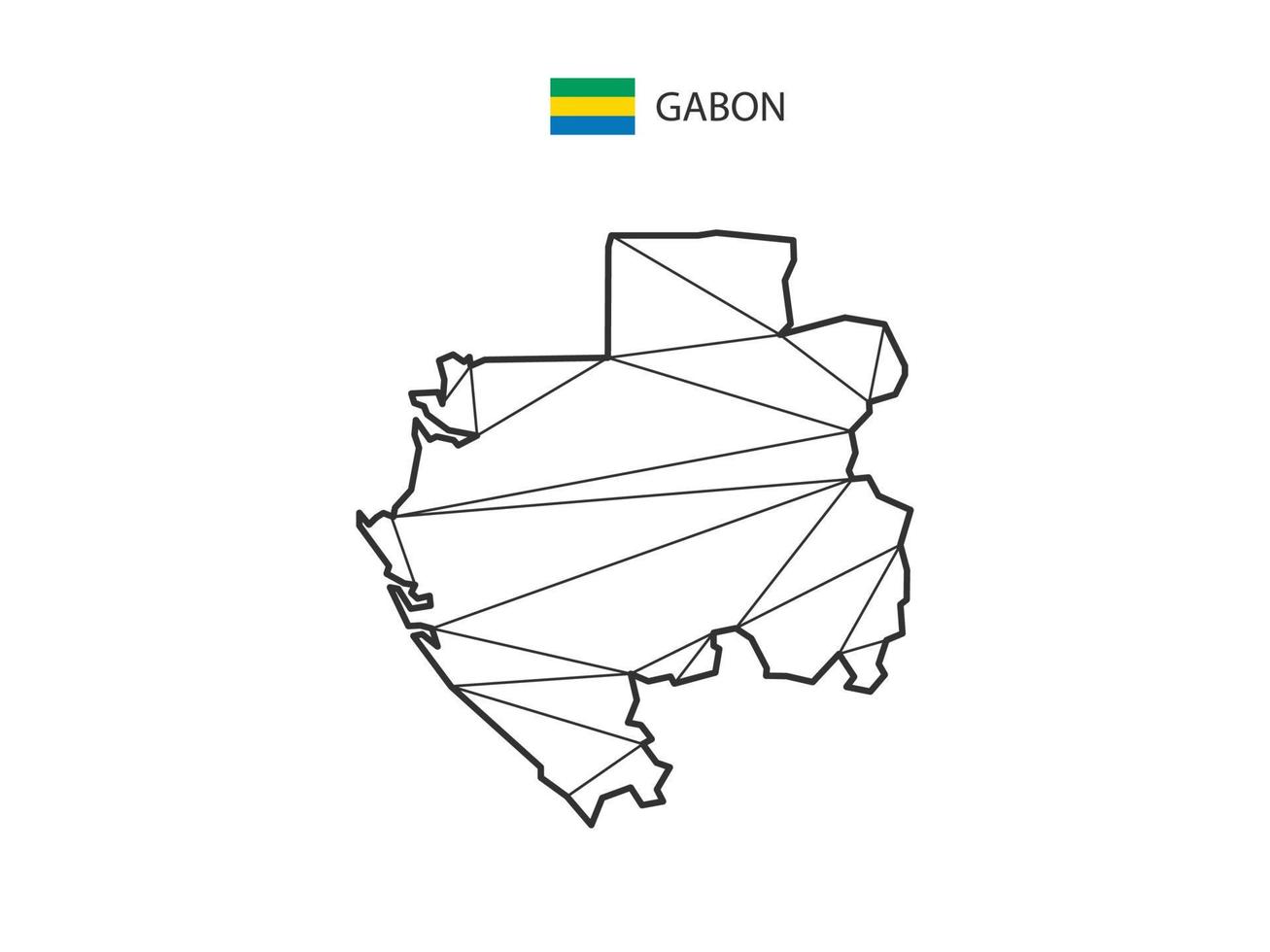 mozaïek- driehoeken kaart stijl van Gabon geïsoleerd Aan een wit achtergrond. abstract ontwerp voor vector. vector