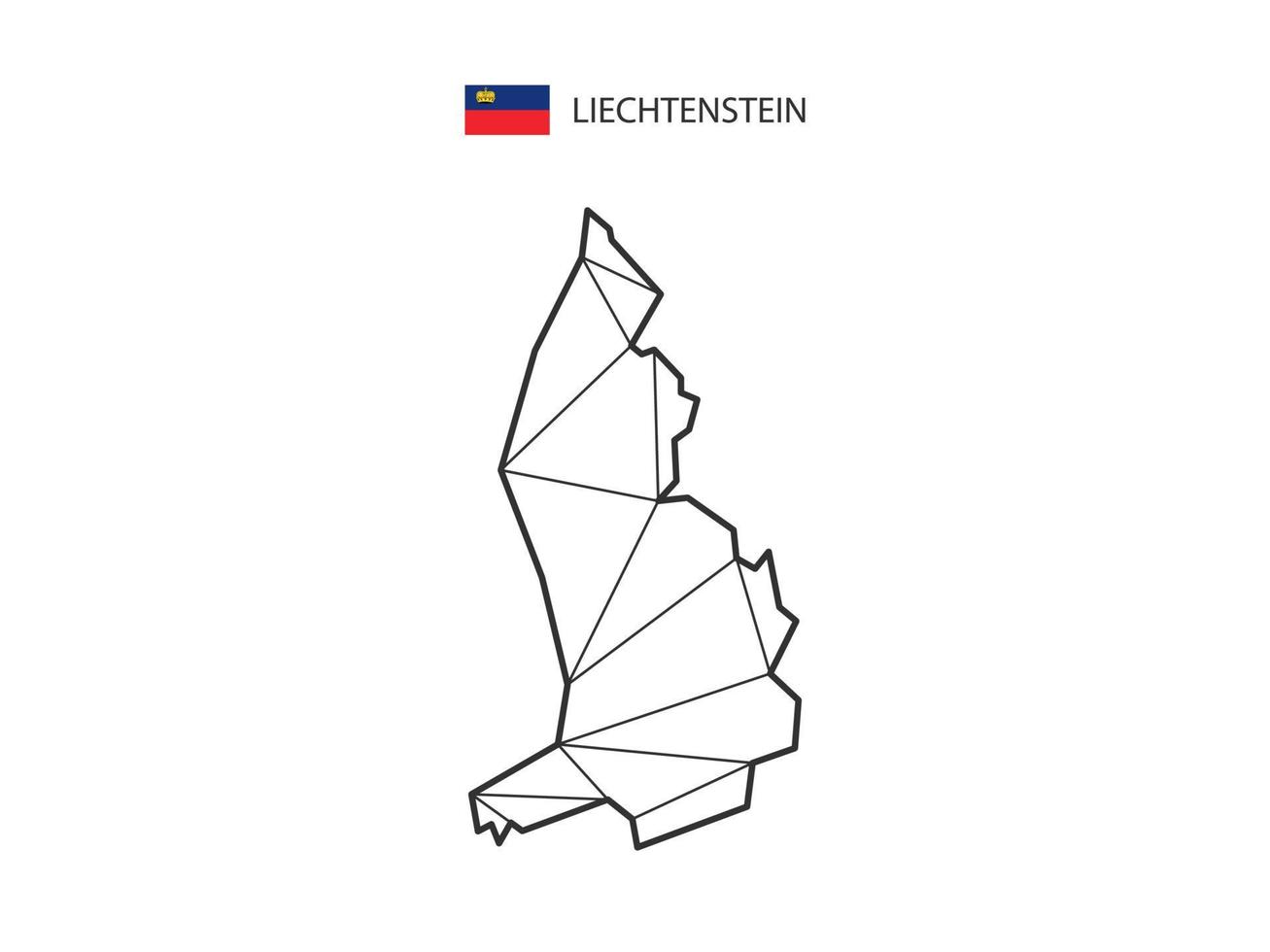 mozaïek- driehoeken kaart stijl van Liechtenstein geïsoleerd Aan een wit achtergrond. abstract ontwerp voor vector. vector