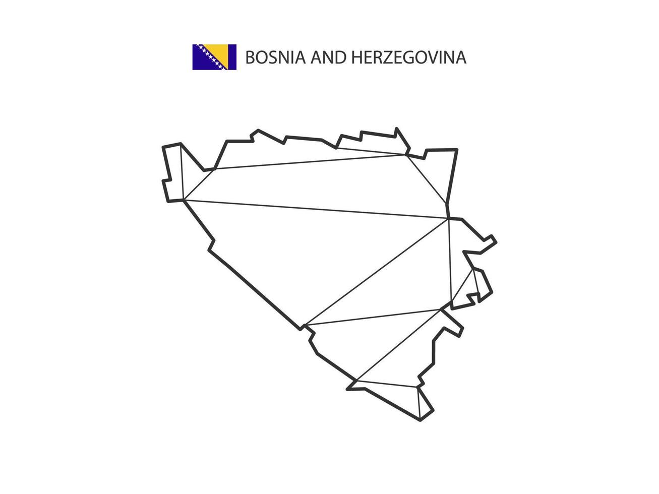 mozaïek- driehoeken kaart stijl van Bosnië en herzegovina geïsoleerd Aan een wit achtergrond. abstract ontwerp voor vector. vector