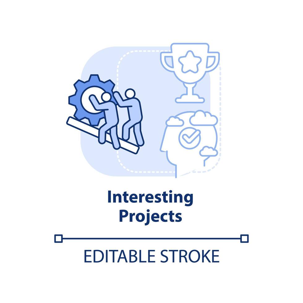 interessant projecten licht blauw concept icoon vector
