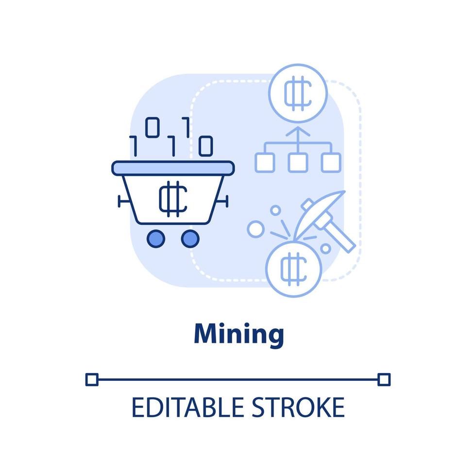 mijnbouw licht blauw concept icoon vector