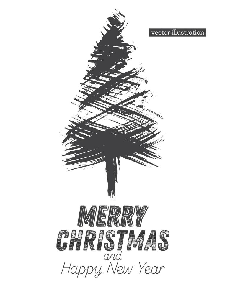 Kerstmis boom schetsen geïsoleerd Aan wit achtergrond. vector