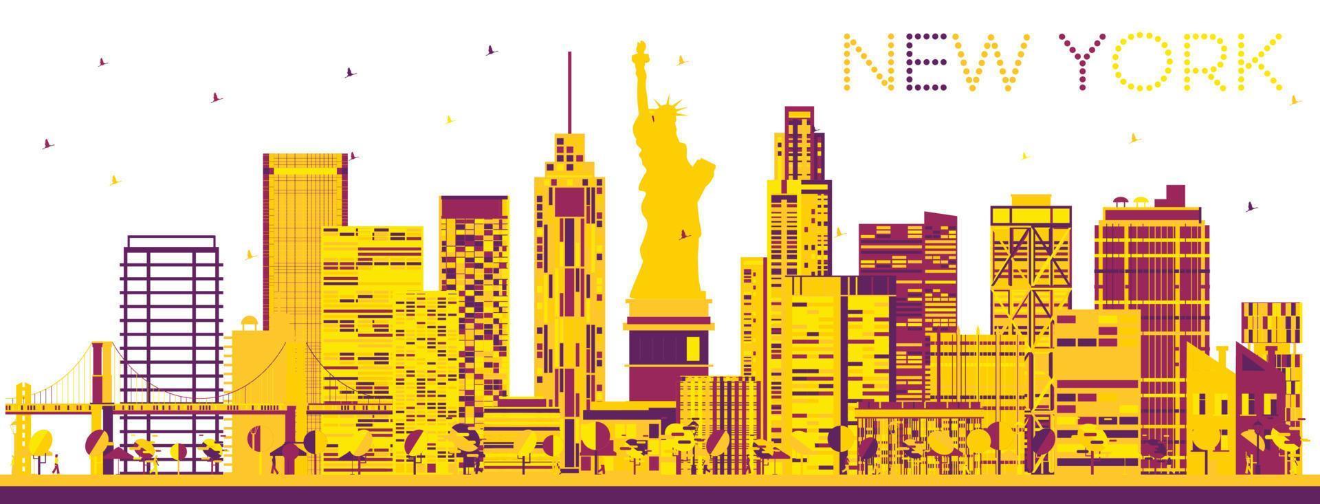 abstract nieuw york horizon met kleur gebouwen. vector