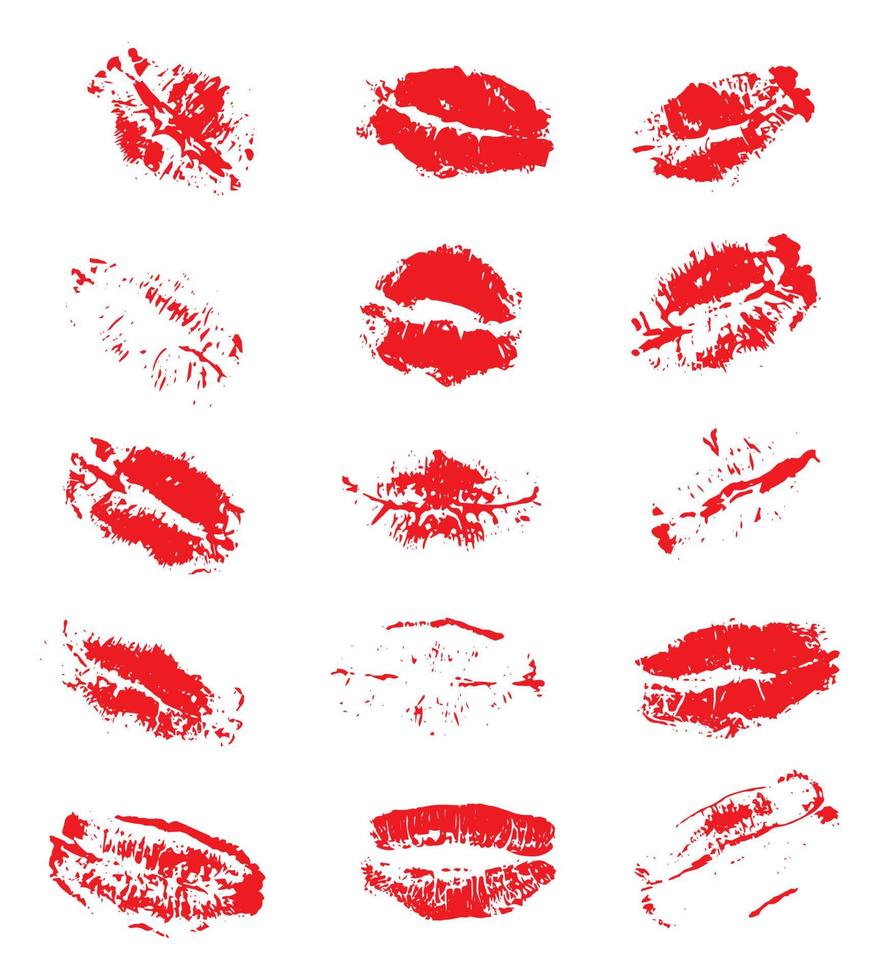 lippenstift kus prints geïsoleerd Aan wit achtergrond. vector