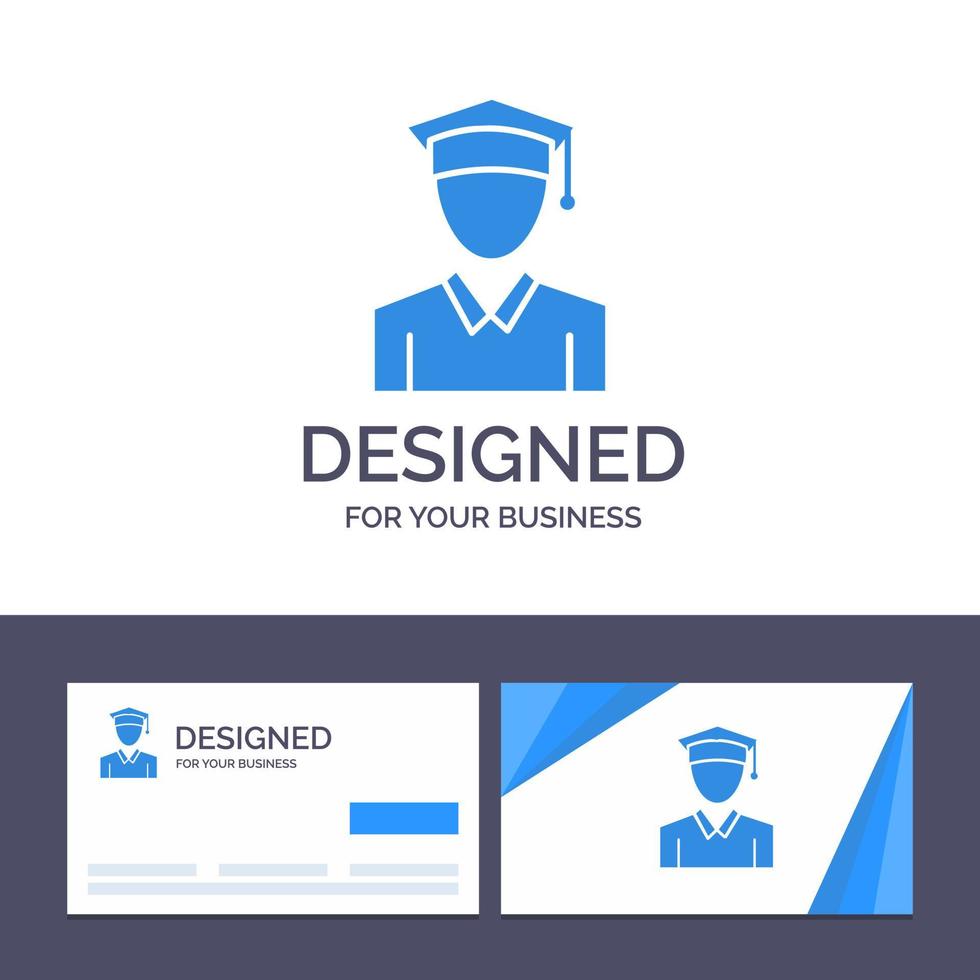 creatief bedrijf kaart en logo sjabloon pet onderwijs diploma uitreiking vector illustratie