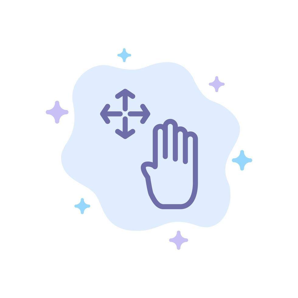 hand- hand- cursor omhoog houden blauw icoon Aan abstract wolk achtergrond vector