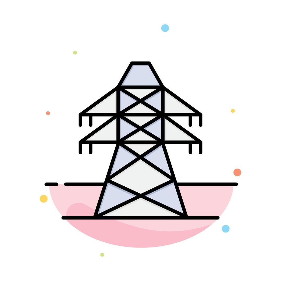 elektrisch energie transmissie transmissie toren abstract vlak kleur icoon sjabloon vector