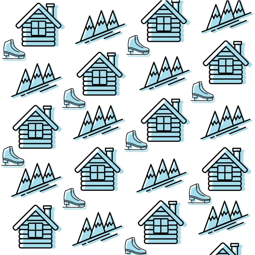 winter naadloos patroon achtergrond met winter pictogrammen vector illustratie