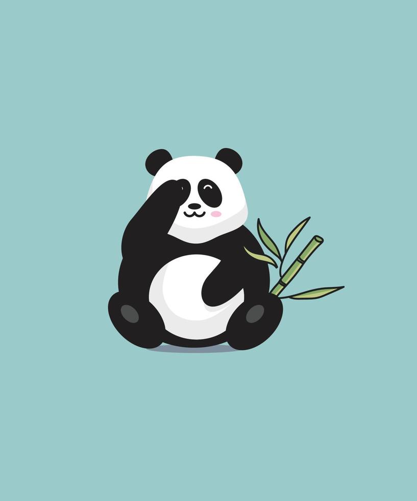 illustratie van een panda sluitend met een oog vector