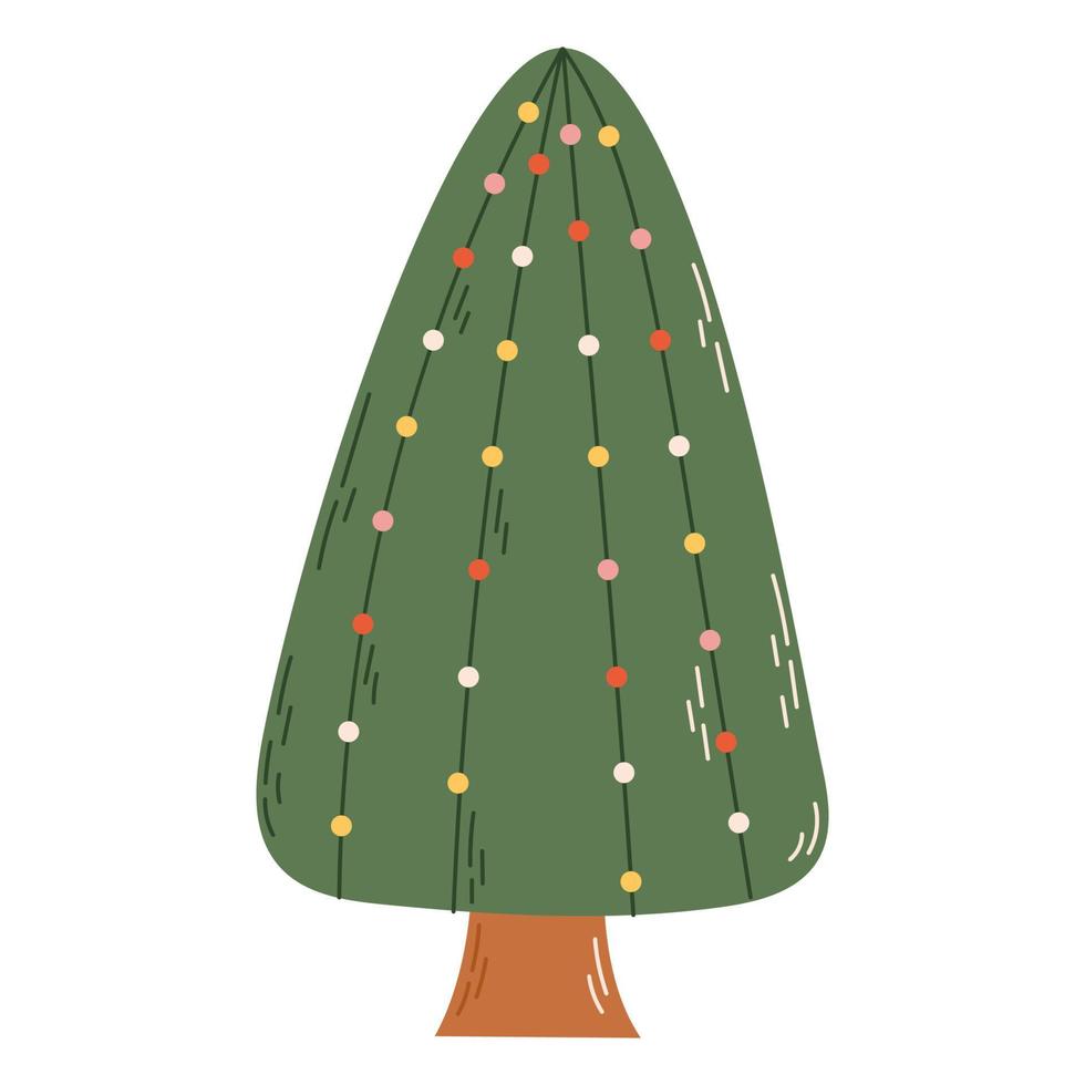 Kerstmis boom met decoraties. Kerstmis en nieuw jaar viering concept. mooi zo voor groet kaart, uitnodiging, banier, web ontwerp. vector