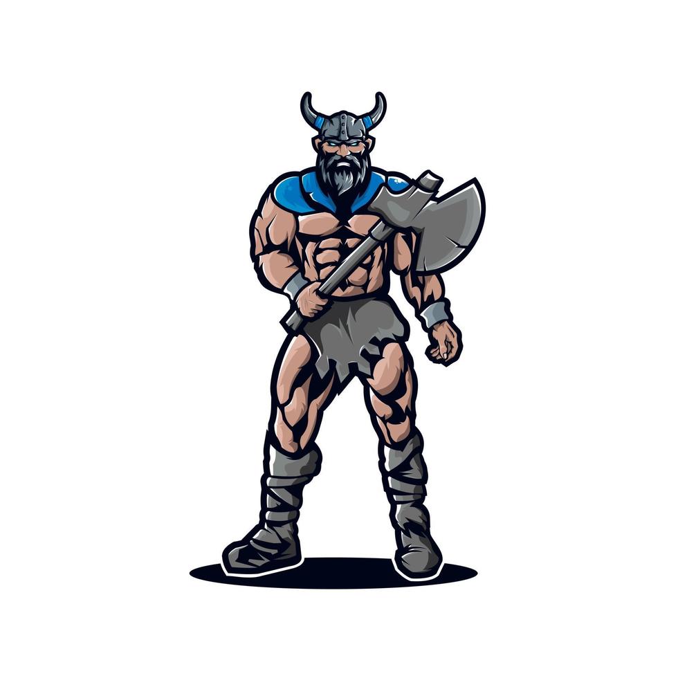 viking mascotte logo illustratie vector