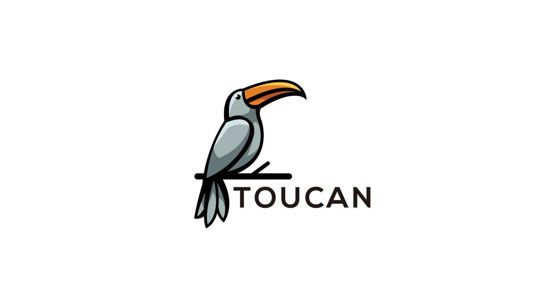 toekan vogel logo helling kleurrijk vector