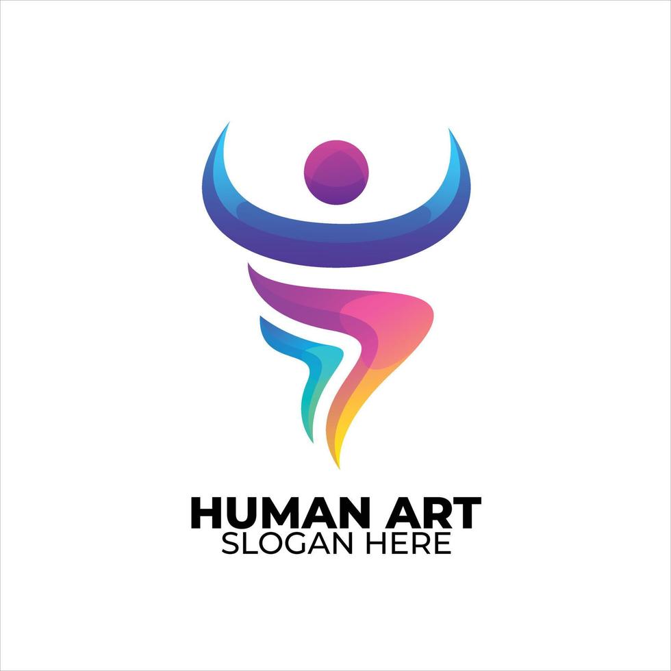 menselijk logo kleurrijk helling stijl vector
