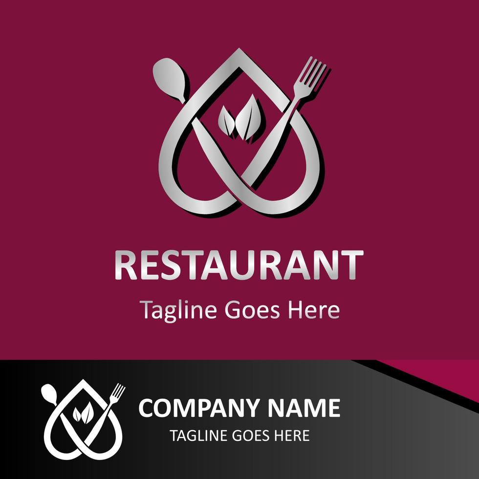 inspirerend restaurant vector logo. abstract creatief logotype hartvormig lepel en vork. klassiek, wijnoogst en modern logo illustratie. bedrijf onderneming sjabloon.