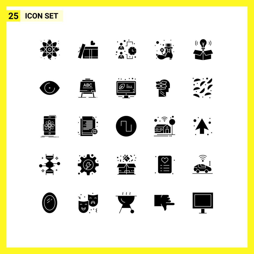 25 thematisch vector solide glyphs en bewerkbare symbolen van oog idee team lamp elf van Ierse folklore bewerkbare vector ontwerp elementen