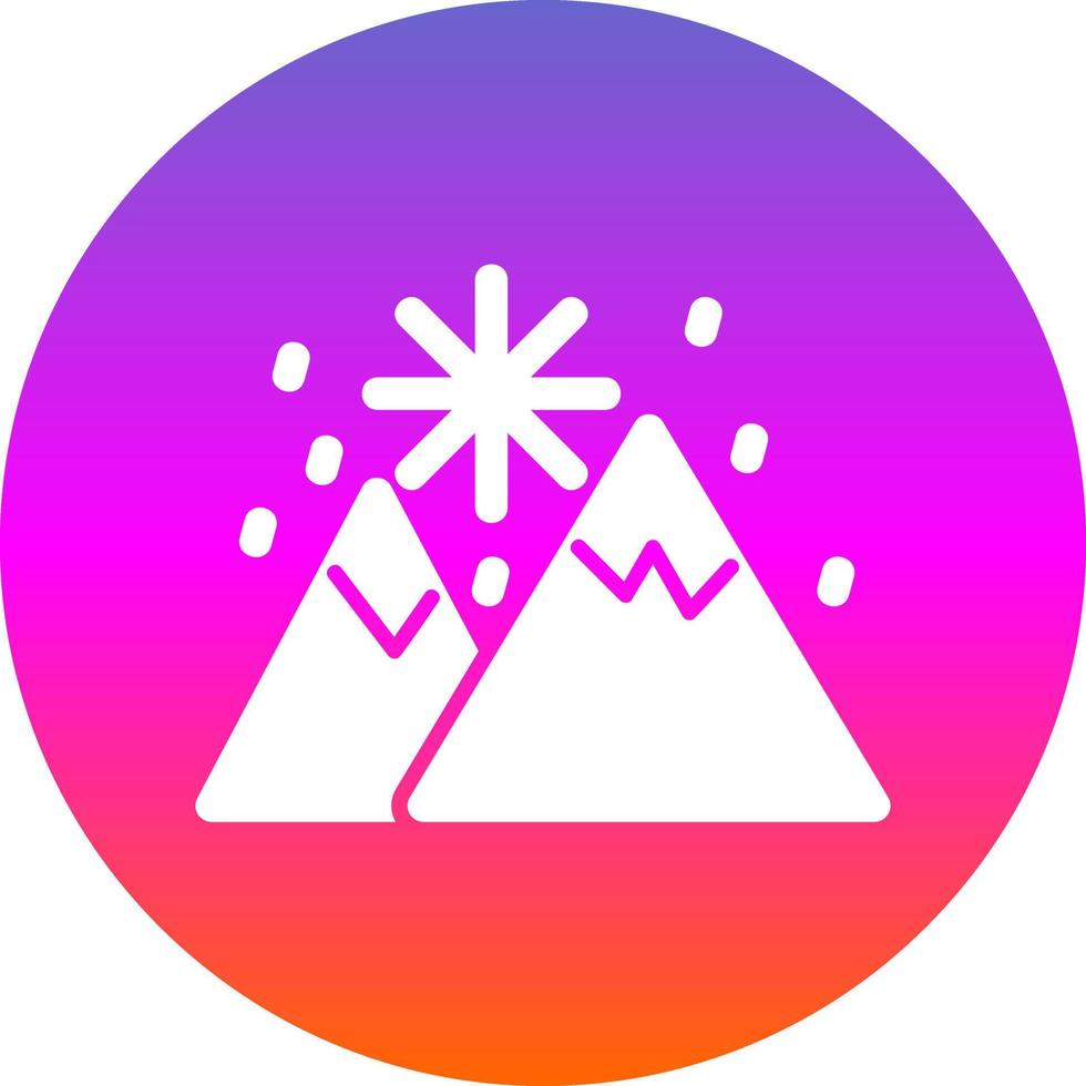 sneeuwlandschap glyph icoon vector