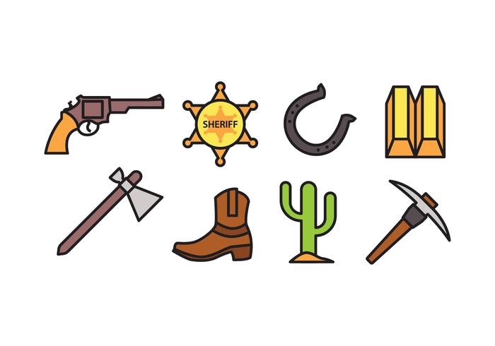 Wild west icon pack vector