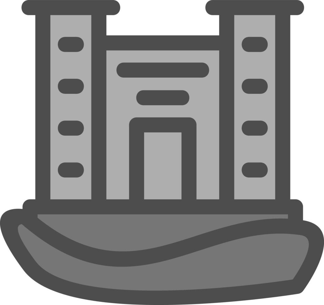 kasteel landschap glyph icon vector