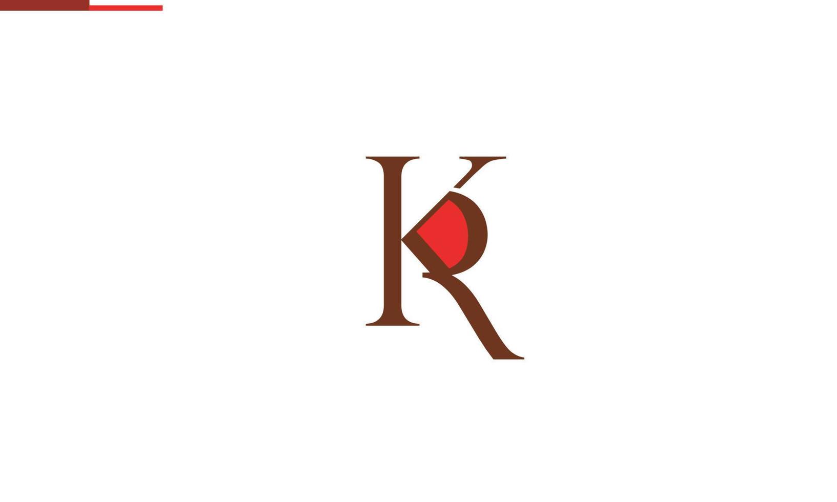 alfabet letters initialen monogram logo kr, rk, k en r vector