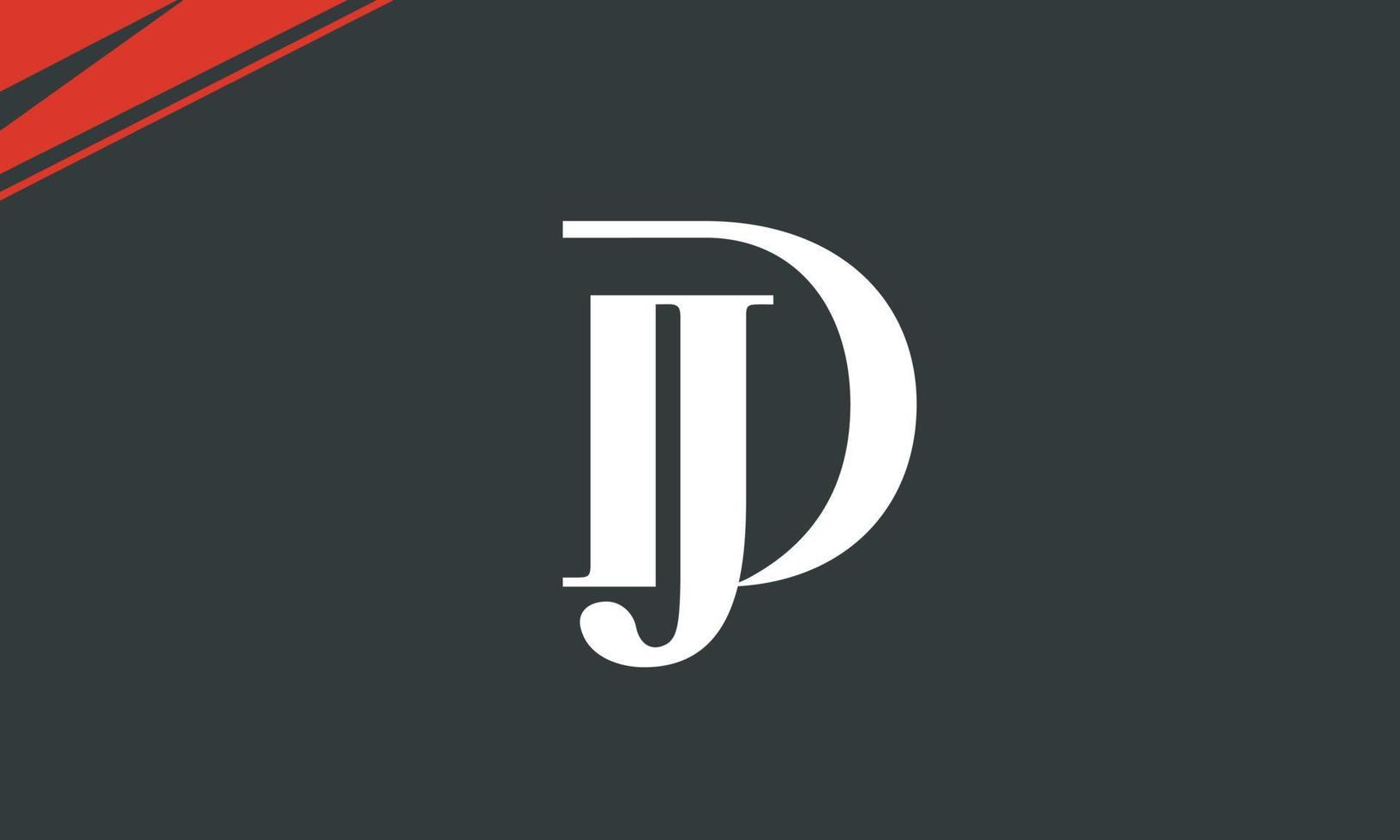 alfabet letters initialen monogram logo dj, jd, d en j vector