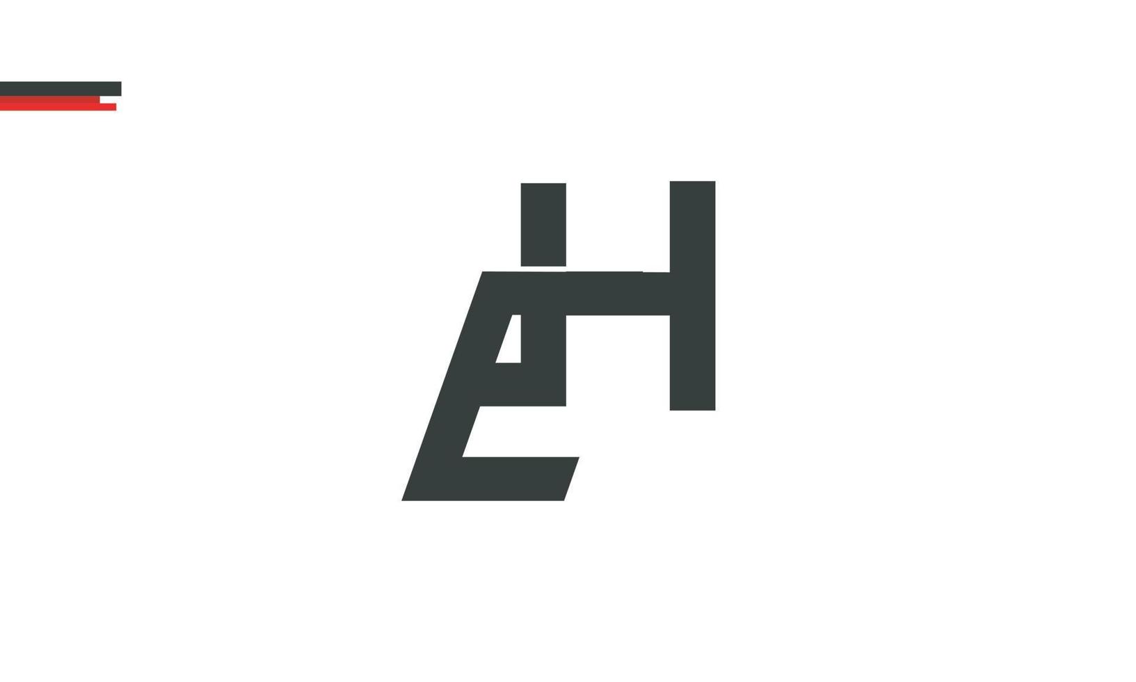 alfabet letters initialen monogram logo eh, hij, e en h vector