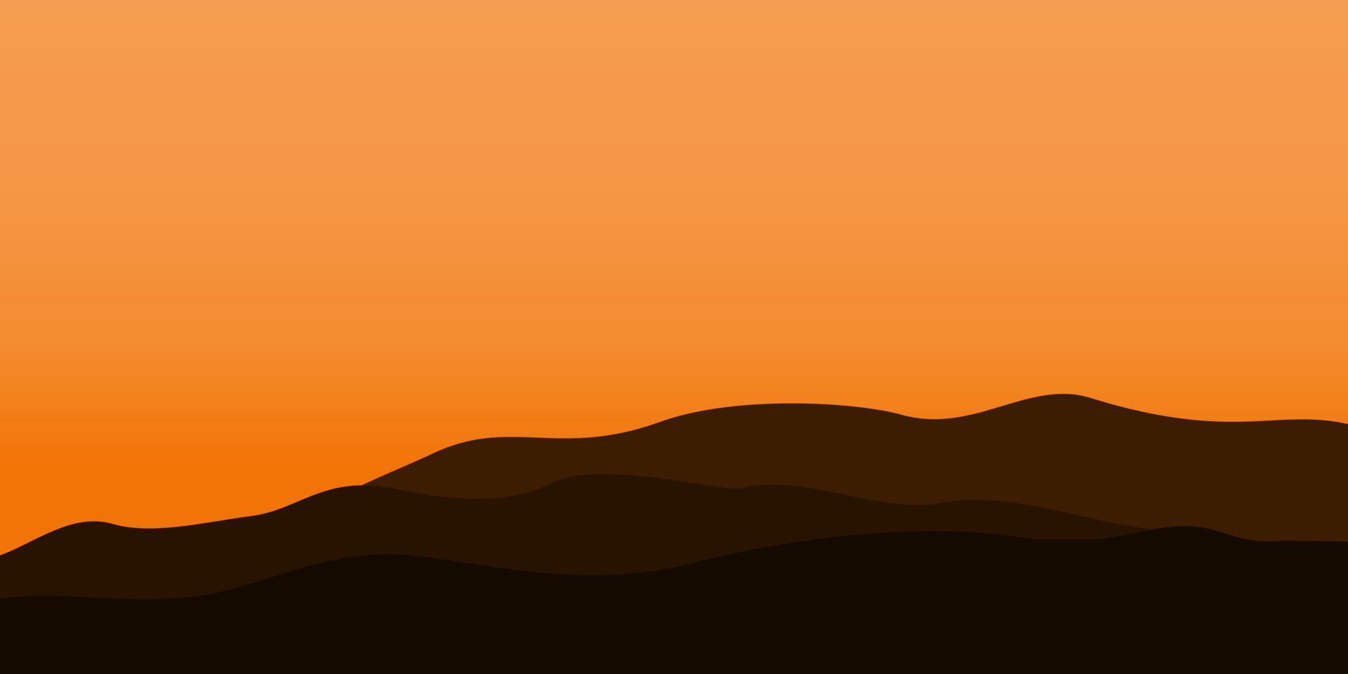 silhouet keer bekeken van berg met zonsondergang achtergrond vector