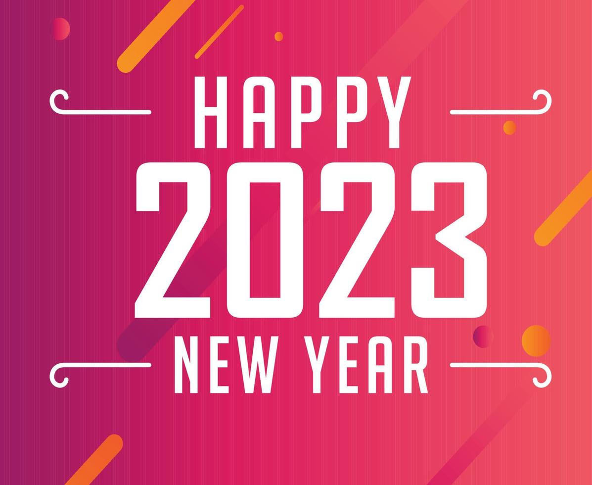 2023 gelukkig nieuw jaar vakantie abstract vector illustratie wit met helling achtergrond